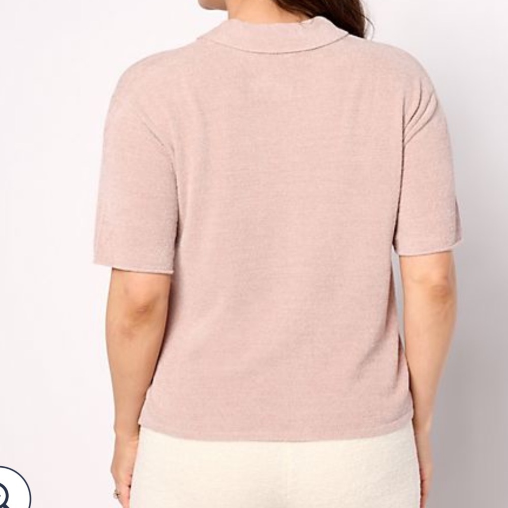 Barefoot Dreams CozyChic Ultra Lite Cropped Short Sleeve Shirt Size Small NWT - Picture 2 of 13